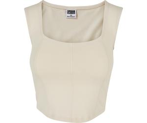 Urban Classics Damen Ladies Short Corsage Top Whitesand-5XL