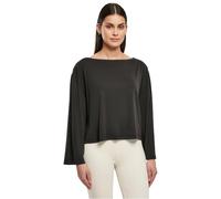 Langarmshirt URBAN CLASSICS "Urban Classics Damen", Mädchen, Gr. M, schwarz, 77% Modal, 23% Polyester, unifarben, oversize, U-Boot-Ausschnitt, Shirts Langarmshirt (47278162-M)