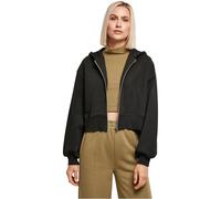 Urban Classics Damen Ladies Short Oversized Zip Jacket Sweatshirt, Black, XS