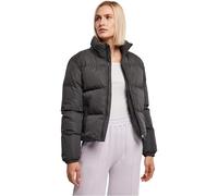 Winterjacke URBAN CLASSICS "Damen Ladies Short Peached Puffer Jacket" Gr. 4XL, schwarz (black) Damen Jacken Winterjacken (36031841-4XL)