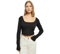 Urban Classics Ladies Short Rib Corsage Longsleeve Frauen in Gr. S in Schwarz