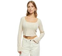 Urban Classics Ladies Short Rib Corsage Longsleeve in Gr. M in Beige