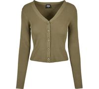 Urban Classics Damen Strickcardigan TB4806 Kurz Rippstrick Khaki 3XL
