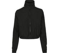 Urban Classics Damen Track-Jacke Short Striped Crinkle, gestreift Schwarz/Weiß XS
