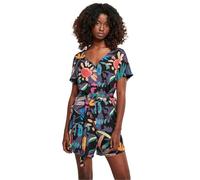 Urban Classics Damen Ladies Short Viscose Belt Jumpsuit Blackfruity-4XL
