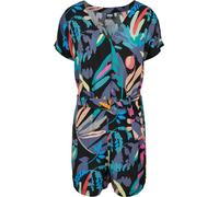 Urban Classics Jumpsuit Kurz Viskose mit Gürtel – 100% Viskose, Loose-Fit – Damen M schwarzfruity