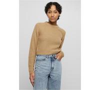 Rundhalspullover URBAN CLASSICS "Urban Classics Damen Ladies Short Waffle Sweater" Gr. XL, beige (warmsand) Damen Pullover (29437228-XL) warmsand