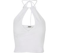 Urban Classics Damen Ladies Short Wraped Neckholder Top White-3XL
