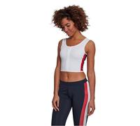 Urban Classics Damen Ladies Side Stripe Cropped Zip Top Top, per Pack Mehrfarbig (White/firered/Navy 01303), X-Small (Herstellergröße: XS)