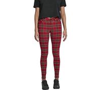 Urban Classics Ladies Skinny Tartan Pants Damen-Stoffhose - rot schwarz 34