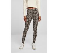 Leggings URBAN CLASSICS "Urban Classics Damen Ladies Soft AOP Leggings", Damen, Gr. XS, US-Größen, braun (brauncamomile), 85% Polyester, 15% Elasthan, skinny fit, Hosen (71061501-XS) brauncamomile