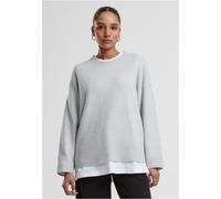 Rundhalspullover URBAN CLASSICS "Urban Classics Ladies Soft Oversized Sweater", Damen, Gr. S, lightasphalt, 76% Polyester, 10% Polyacryl, 8% Polyamid, 6% Elasthan, unifarben, oversize, Rundhals, Pullo