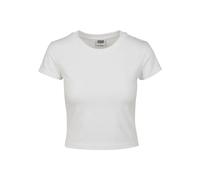 Kurzarmshirt URBAN CLASSICS "Damen Ladies Stretch Jersey Cropped Tee" Gr. M, weiß (white) Damen Shirts Cropped Shirt (72079306-M)