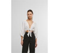 Urban Classics Damen Ladies Structured Knotted Blouse TB7515 White-XL
