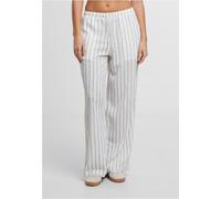 Urban Classics Damen Ladies Structured Striped Relaxed Fit Pants TB7472 Offwhite/Black-4XL