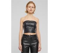 Urban Classics Ladies Synthetic Leather Bandeau Top Black, M