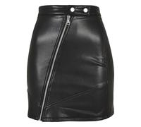 Urban Classics Rock Kunstleder-Bikerrock Damen Slim Fit Schwarz 4XL