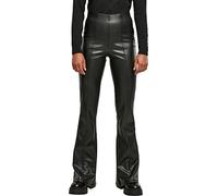 Urban Classics Damen Ladies Synthetic Leather Flared Pants, Schwarz, XL EU