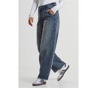 Bequeme Jeans URBAN CLASSICS "Urban Classics Ladies Tapered Baggy Jeans", Damen, Gr. 32, Normalgrößen, dirty washed, 100% Baumwolle, unifarben, Jeans (10113557-32) dirty washed