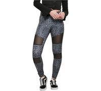 Urban Classics Women's Ladies Tech Mesh AOP Leggings Yoga Pants, snowleo, S