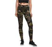 Urban Classics Damen-Leggings Ladies Camo Tech Mesh Leggings – woodland schwarz XL