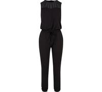 Urban Classics Ladies Tech Mesh Long Jumpsuit in Gr. 4XL in Schwarz