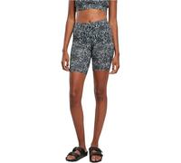Urban Classics Women's Ladies Tie Dye High Waist Cycle Shorts, Black/White, XL