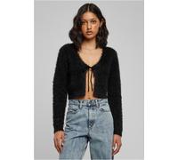 Urban Classics Ladies Tied Cropped Feather Cardigan in Gr. XXL in Schwarz