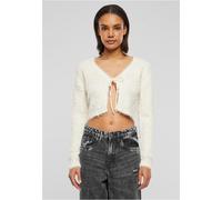 Urban Classics Damen TB6082-Ladies Tied Cropped Feather Cardigan Strickjacke, whitesand, 4XL