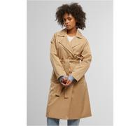 Winterjacke URBAN CLASSICS "Urban Classics Ladies Trenchcoat", Damen, Gr. 4XL, beige (unionbeige), 100% Polyester, unifarben, casual, normal, amerikanischer Ausschnitt, Langarm, Jacken (79207269-4XL)