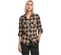 Urban Classics Damen Hemd Turnup Checked Flanell Shirt, Black/Softtaupe, XS