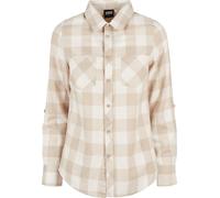 Urban Classics Ladies Turnup Checked Flanell Shirt in Gr. XS in Beige