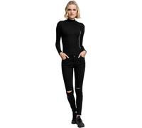 Urban Classics Damen Ladies Turtleneck Longsleeve Langarmshirt, per Pack Schwarz (Black 7), Large (Herstellergröße: L)