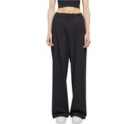 Urban Classics Damen TB6103-Ladies Ultra Wide Pleat-Front Pants Hose, Black, 30