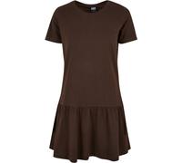 Shirtkleid URBAN CLASSICS "Urban Classics Damen Ladies Valance Tee Dress", Damen, Gr. S, US-Größen, braun, 100% Baumwolle, unifarben, loose fit, Rundhals, Kleider Shirtkleid (60460819-S) braun