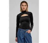 Urban Classics Damen Body Ladies Velvet Cut-Out Turtleneck Body Black M
