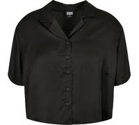 Urban Classics Damen Ladies Viscose Satin Resort Shirt Black-M
