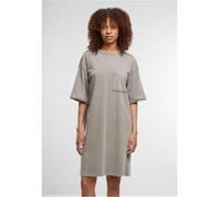 Shirtkleid URBAN CLASSICS "Urban Classics Ladies Washed Jersey T-Shirt Dress", Damen, Gr. XS, US-Größen, steelgrau, 83% Baumwolle, 17% Polyester, unifarben, oversize, Rundhals, Kleider Shirtkleid (999
