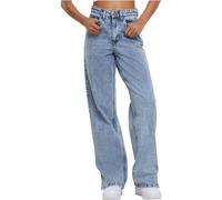 Urban Classics Jeans Wide-Leg Denim mit Schlitz, weiter Schnitt, Blau, Gr. 27