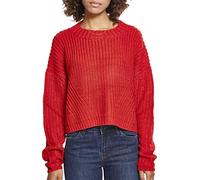Urban Classics Damen Ladies Wide Oversize Sweater Sweatshirt, per pack Rot (fire red 00697), Large (Herstellergröße: L)