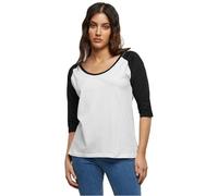 Urban Classics Damen T-Shirt – 3/4 Contrast Raglan Tee – Mehrfarbig (wht/blk) – S