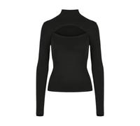 Urban Classics Damen Ladies Cut-Out Turtleneck Longsleeve T-Shirt, Black, XS