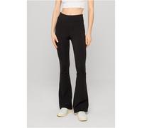 Urban Classics Damen-Leggings aus recyceltem Material mit hoher Taille und ausgestelltem Bein Schwarz XL