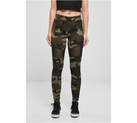 Urban Classics Damen Leggings aus Tech Mesh, Holz-Camouflage/Schwarz, Größe M