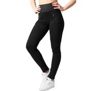 URBAN CLASSICS LADIES INTERLOCK HIGH WAIST LEGGINGS FRAUEN LEGGINGS SCHWARZ , Größe:M, Farbe:black/black