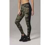Urban Classics Leggings Camo Stripe Damen Tarnfarben Woodland Schwarz Größe S