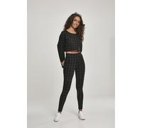 Urban Classics Leggings Check High Waist Damen Schwarz/Weiß Gr. 5XL