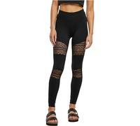 Urban Classics Crochet Lace Inset High Waist Leggings M Black