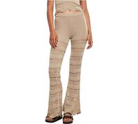 Urban Classics Ladies Flared Crochet Knit Leggings in Gr. XL in Beige