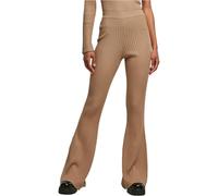 Urban Classics Ladies Flared Rib Knit Leggings in Gr. L in Beige